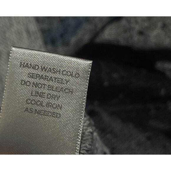 Avenue Women's Top Shirt Black Gray Round Neck Long Sleeve Size 22/24 Stretch - Picture 8 of 8